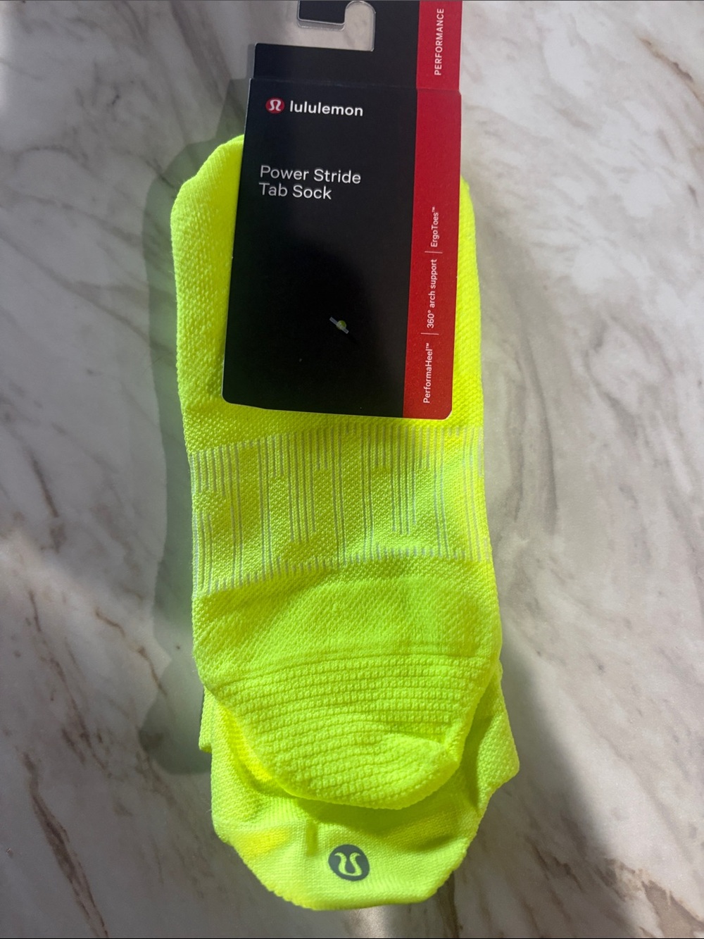lululemon athletica Power Stride Tab Sock - Neon Yellow Performance Low-Cut